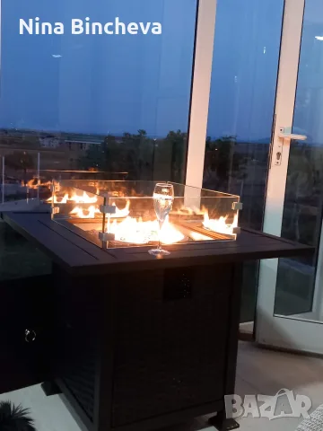 ПРОДАВАМ: Чисто нова луксозна газова камина тип „Маса“ (Fire Pit Table) – 32", снимка 5 - Камини - 56160755