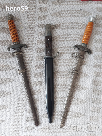 WW2-Два кортика и един щик маузер награден-нож сабя кама кинжал, снимка 1 - Антикварни и старинни предмети - 44745287
