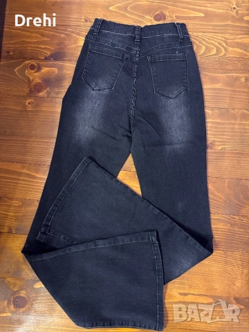 Дамски черни дънки размер М , снимка 5 - Дънки - 54078734