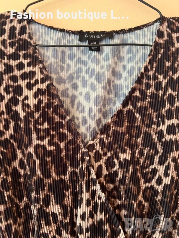 Тигрова рокля 38 размер с ластик в талията 🐅 , снимка 4 - Рокли - 51171073