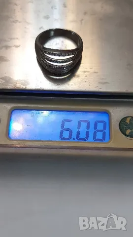 Златен пръстен с диаманти, снимка 6 - Пръстени - 48169538