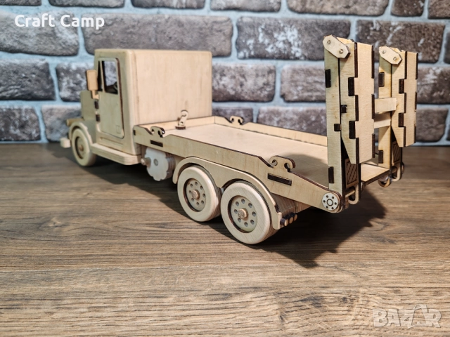 Дървен модел на камион за пътна помощ – Craft Camp, снимка 9 - Коли, камиони, мотори, писти - 52736506