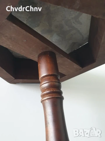 73см стара френска барокова дървена масичка/шестоъгълна маса/мраморен плот/дърво с бронзов обков, снимка 7 - Антикварни и старинни предмети - 46474934