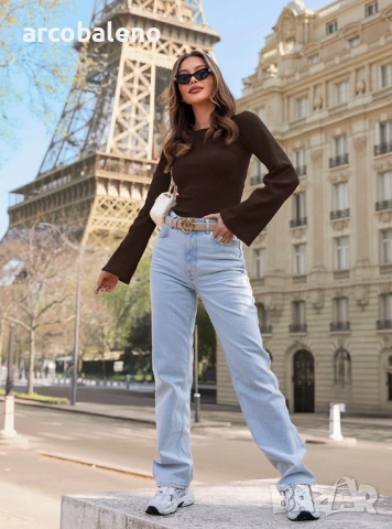 Дамска блуза с оребрени ръкави Chanelle, 3цвята , снимка 10 - Блузи с дълъг ръкав и пуловери - 54150709