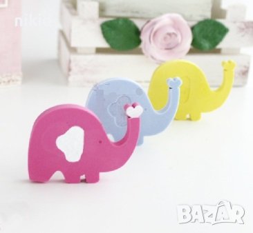 Плосък слон слонче с вирнат хобот прав силиконов молд форма калъп фондан гипс шоколад