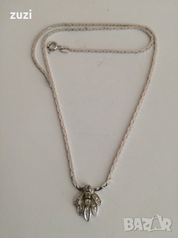 Сребърно колие с цирконий - сребро, снимка 4 - Колиета, медальони, синджири - 30749640