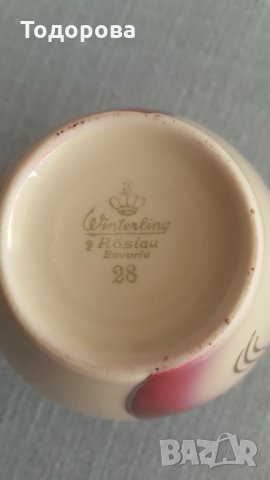 Голяма порцеланова кана и латиера- Бавария, снимка 7 - Антикварни и старинни предмети - 33911321