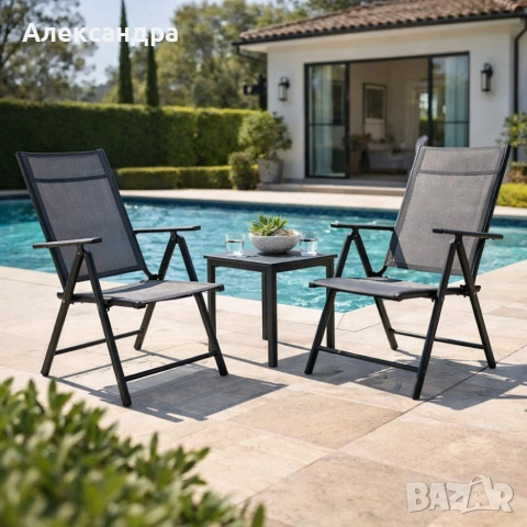 Сгъваем стоманен стол с регулиране на облегалката - издръжливост и елегантен дизайн, снимка 5 - Столове - 53907328