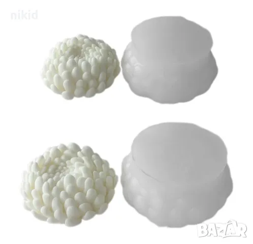 3D голяма Хризантема цвете дълбок силиконов молд форма за фондан шоколад гипс смола свещ декор сапун, снимка 2 - Форми - 47079446