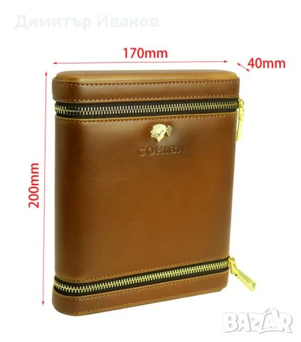 Cohiba кедров (кожено покритие) преносим хумидор със овлажнител за 6 пури, снимка 10 - Други - 51019105