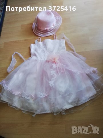 Официална детска рокля нова и подарък шапка към нея