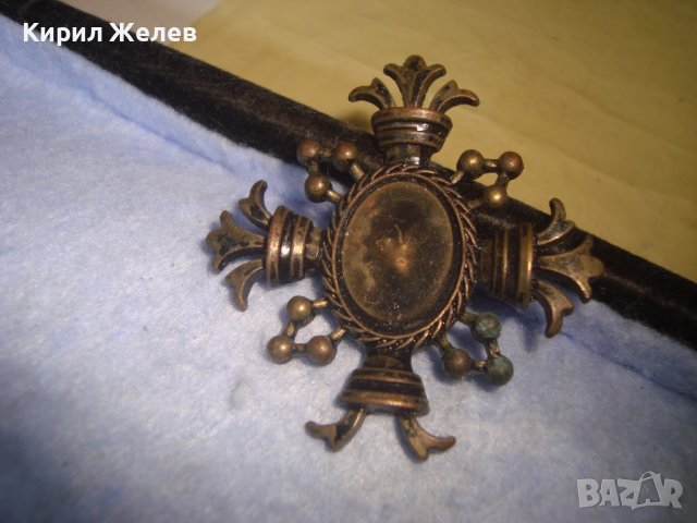 СТАР БАРОКОВ КРЪСТОВИДЕН ВИНТИДЖ ЗНАК АПЛИКАЦИЯ ЛАКИРАН МЕСИНГ 27834, снимка 3 - Други - 36902891