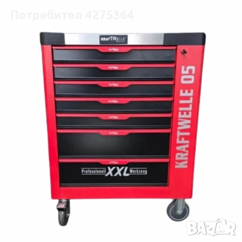 Професионална количка с инструменти Kraftwelle 05 - 7 чекмеджета и над 250 инструмента, снимка 4 - Аксесоари и консумативи - 51931068