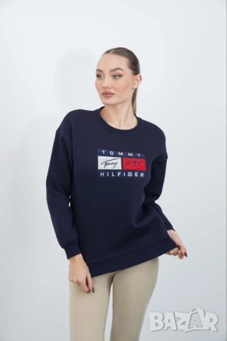 Tommy Hilfiger Синя Дамска Памучна Блуза , снимка 3 - Блузи с дълъг ръкав и пуловери - 52063794