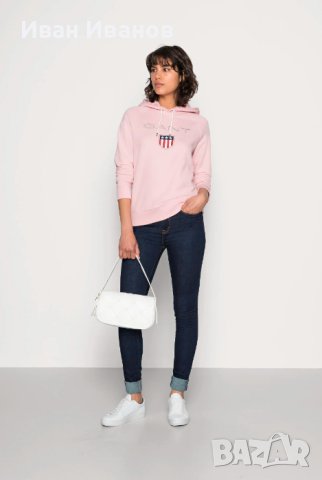 оригинален  суичър  Gant Shield Sweat Hoodie размер 176 см  М, снимка 3 - Суичъри - 42678696
