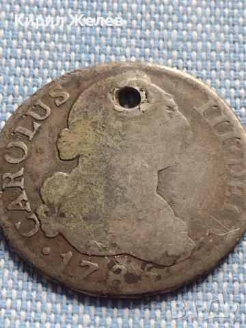 Сребърна монета 2 реала 1785г. Карлос трети Мадрид Испания 13785, снимка 2 - Нумизматика и бонистика - 42900609