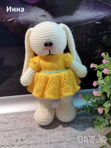 Плетена играчка Заек-БЕБИ, снимка 5 - Плюшени играчки - 29221643