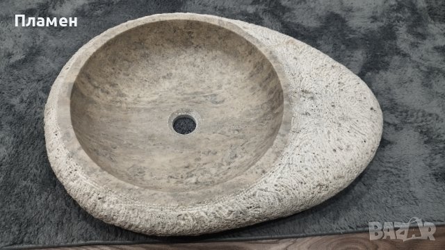 Каменна мивка от сив травертин, снимка 2 - Други стоки за дома - 44412503