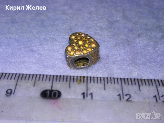 СКЪПОЦЕНЕН СЪРЦЕВИДЕН СРЕБЪРЕН ЕЛЕМЕНТ За ГРИВНА на ПАНДОРА СРЕБРО 925 сИСКРЯЩИ ФАСЕТ КРИСТАЛИ 40532, снимка 8 - Гривни - 42795481