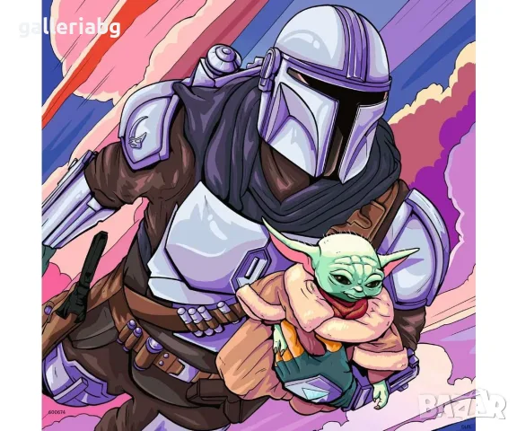 3 пъзела Ravensburger The Mandalorian – Бебе Йода, 3×49 части, снимка 4 - Игри и пъзели - 55983942