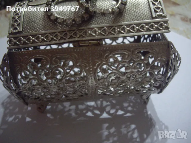 Стара сребърна много интересна кутиика за бижута., снимка 4 - Антикварни и старинни предмети - 48262566