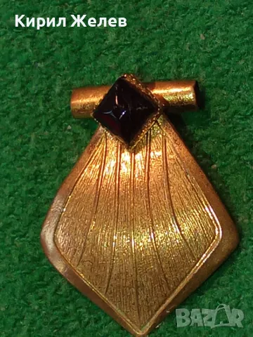 СТАР РОМБОИДЕН АР ДЕКО ПОЗЛАТЕН МЕДЕН ПЕНДАНТ с ЮВЕЛИРНО ФАСЕТИРАН ОБСИДИАН 48803, снимка 14 - Антикварни и старинни предмети - 48818737