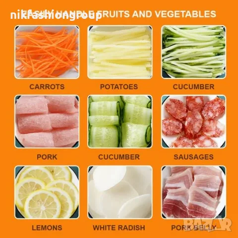 Мултифункционален чопър Spring Slicer за рязане на плодове и зеленчуци с контейнерче , снимка 3 - Чопъри и пасатори - 56061842