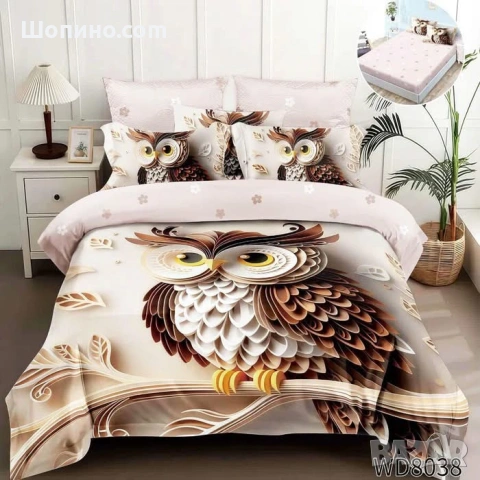 Флорален комплект с ластик, 100% памук  , снимка 5 - Спално бельо - 54111985