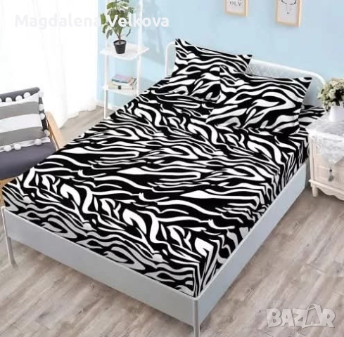 Чаршаф с ластик и 2 калъфки , снимка 18 - Спално бельо - 52800216