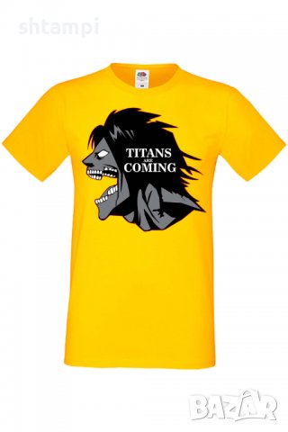 Дамска тениска Attack on Titan titans are comings,Анимация,игра,Празник,Повод., снимка 10 - Тениски - 37939089