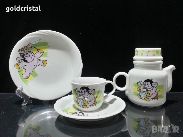 Стар български порцелан детски комплект , снимка 2 - Антикварни и старинни предмети - 52957809