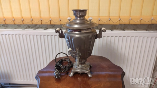 Руски самовар СССР с кабел, снимка 3 - Антикварни и старинни предмети - 52111169