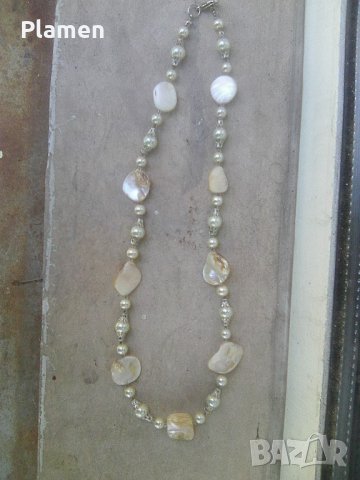 Гердан от перли и миди, снимка 2 - Колиета, медальони, синджири - 37115075