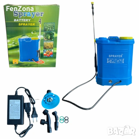 Пръскачка якумулаторна  с батерия 16L ,зарядно,батерия,телескопична тръба