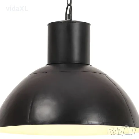 vidaXL Пенделна лампа 25 W черна кръгла 48 см E27