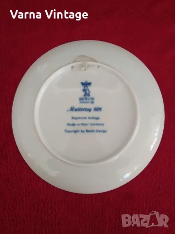 Колекционерска порцеланова чиния Muttertag (Ден на майката) 1975. Berlin Design Германия. марк, снимка 3 - Колекции - 48516316