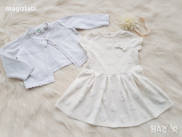 Бяла рокля за бебе на 6 месеца, снимка 7 - Бебешки рокли - 32005158