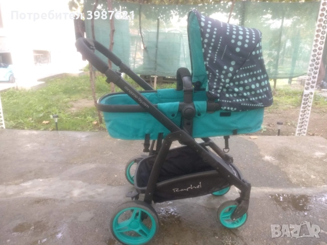 Детска комбинирана количка 2в1 Cangaroo - Rachel, тюркоаз, снимка 2 - Детски колички - 51488014