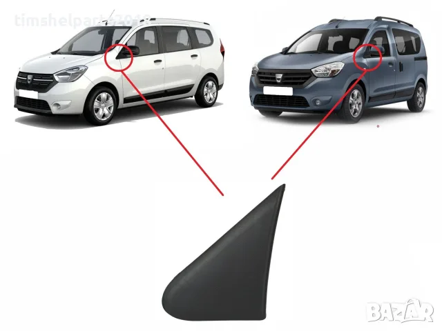 Лайстна на калника (Под Огледалото) за Dacia Dokker, Lodgy 2012 - Шофьорска Страна