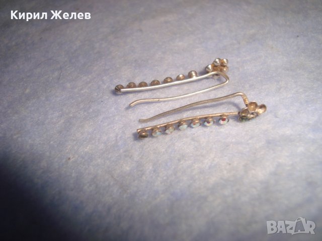 СТАРИ НЕЖНИ СРЕБЪРНИ РЕТРО ОБЕЦИ ВИСОКА ПРОБА СРЕБРО 28767, снимка 7 - Антикварни и старинни предмети - 37300385