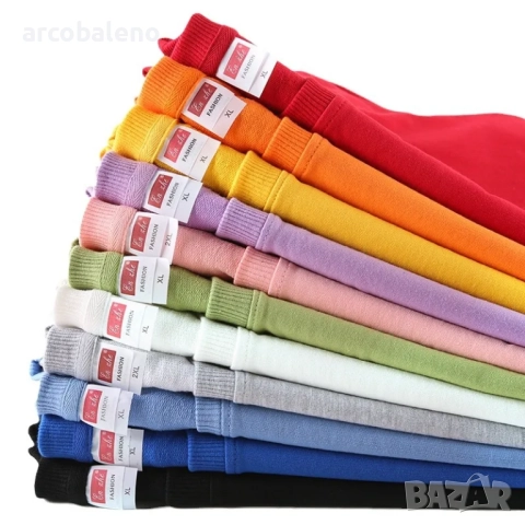 Есенно-зимен мъжки композитен суитчър с кръгло деколте и полар, 11цвята , снимка 2 - Суичъри - 51955945