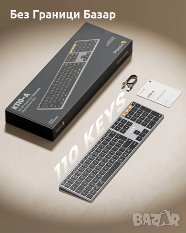 Нова Пълноразмерна Bluetooth клавиатура с LED подсветка за Mac устройства, снимка 7 - Клавиатури и мишки - 52748787