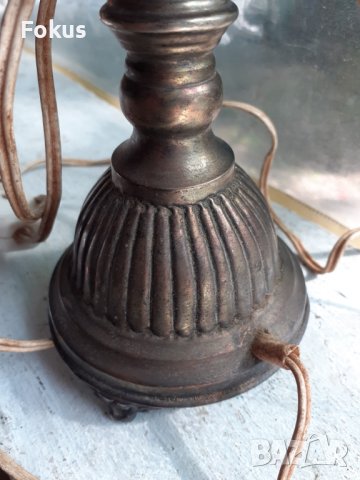 Стара месингова настолна нощна лампа, снимка 3 - Антикварни и старинни предмети - 40658025