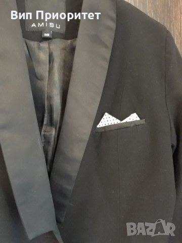 Много елегантно черно късо сако AMISU , дълъг ръкав, класически модел , до кръста, снимка 6 - Сака - 37418181
