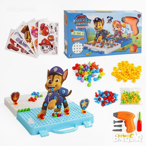 Конструктор с винтоверт- 3D мозайка Пес Патрул, снимка 3 - Конструктори - 51777330