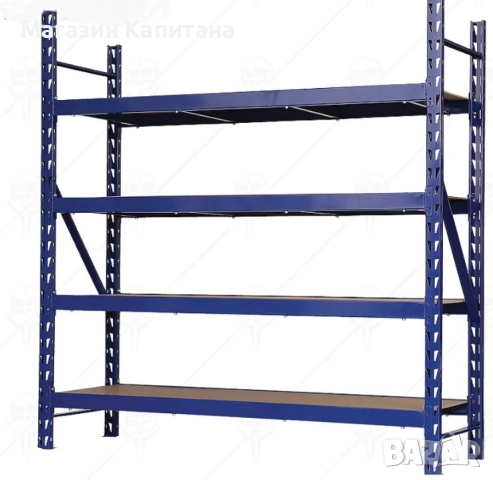 Стелаж метален складов 4х800кг. 200х200х60см., снимка 2 - Други машини и части - 51624962