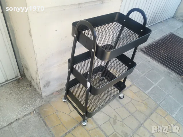 МЕТАЛНА ЕТАЖЕРКА С КОЛЕЛА 2708262041L4, снимка 9 - Етажерки - 55838147