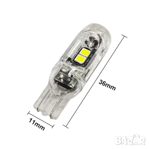 LED крушки T10 5 SMD 2835 бели 12V 2 броя, снимка 5 - Аксесоари и консумативи - 55864955