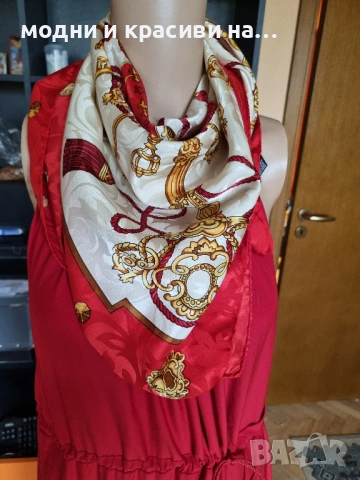 Голям копринен шал, снимка 3 - Шалове - 52184527