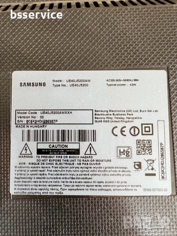 Телевизор Samsung UE40J5200AW / BN44-00852A / BN94-10897G , снимка 2 - Части и Платки - 37974988